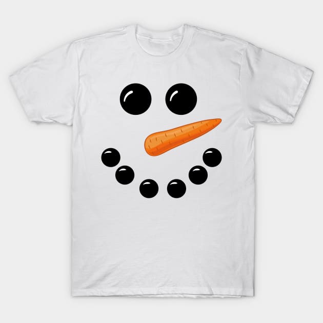 Snowman Face Cute Christmas Costume for Men Women Girls and Boys T-Shirt by DenverSlade